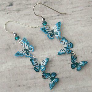 Sienna Sky Turquoise Butterfly Earrings 3D Hypoallergenic Sterling Silver Dangle